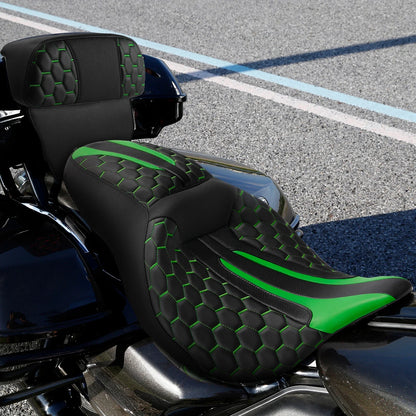 Black Green Backrest - Fits Harley Touring 2014 to 2023
