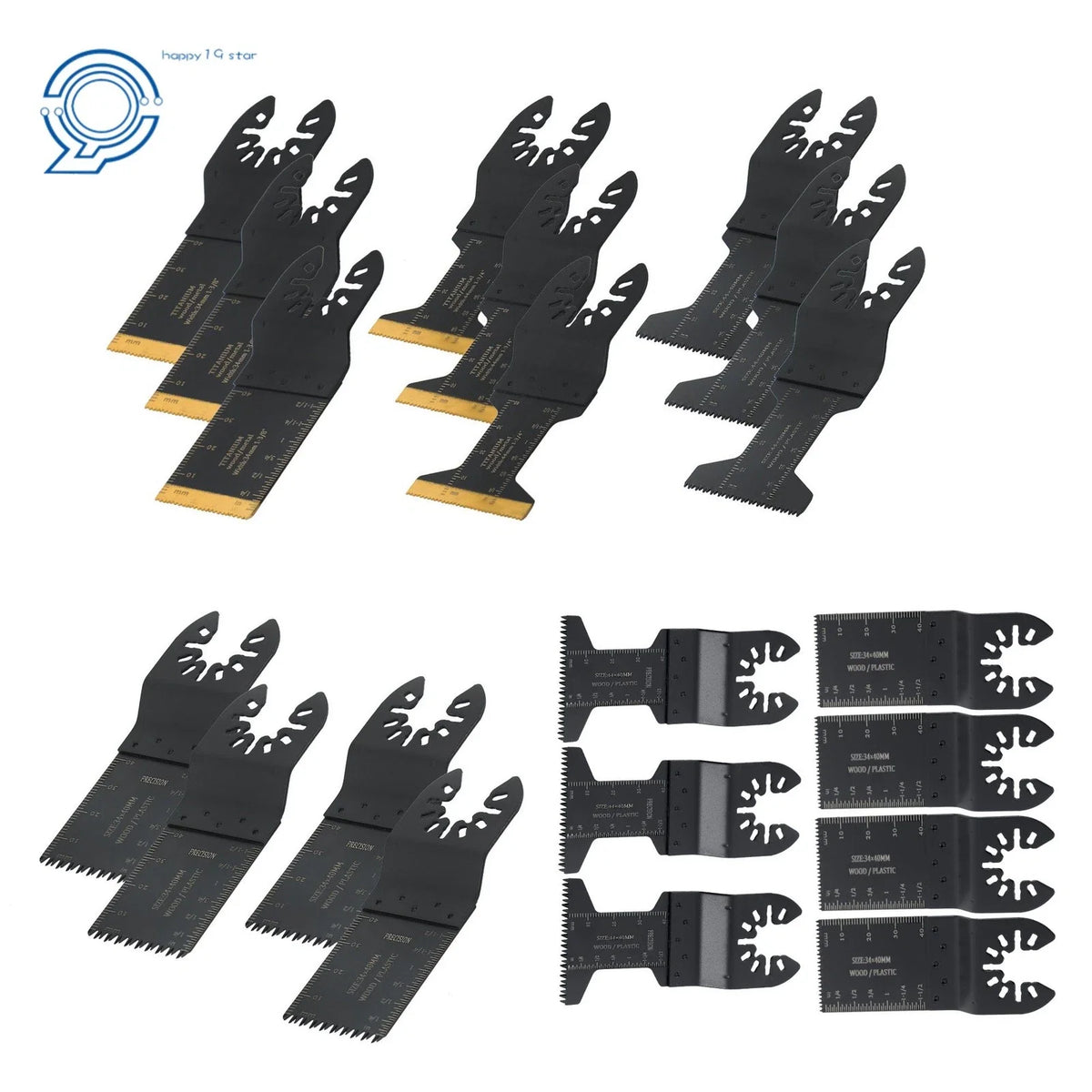 20 Pack Oscillating Saw Blades for Universal Multitools (Titanium)