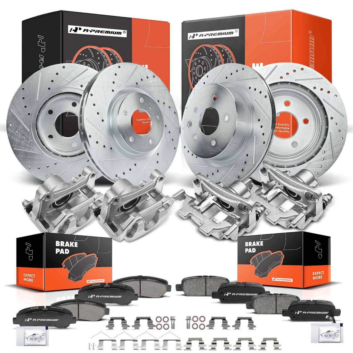 16x Drilled Brake Rotor & Pad Set for Nissan Maxima