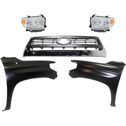 Grille Kit for Toyota Tundra (2014–2015) - Painted Gray, Headlamps, Level Adjuster