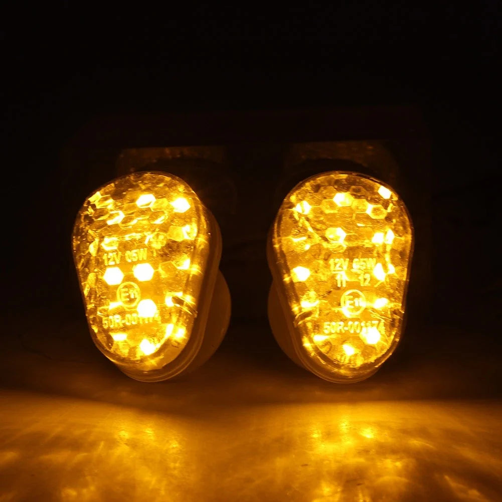 Flush Mount Turn Signal LED Light Clear Lens Cover for Kawasaki Ninja ZX6R (1995–2002) & ZX9R (1998–2003)