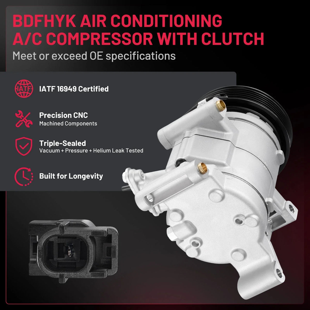 2.0L 2.5L AC Compressor for Mazda 3 (2014-2018) & CX-5 (2014-2022)