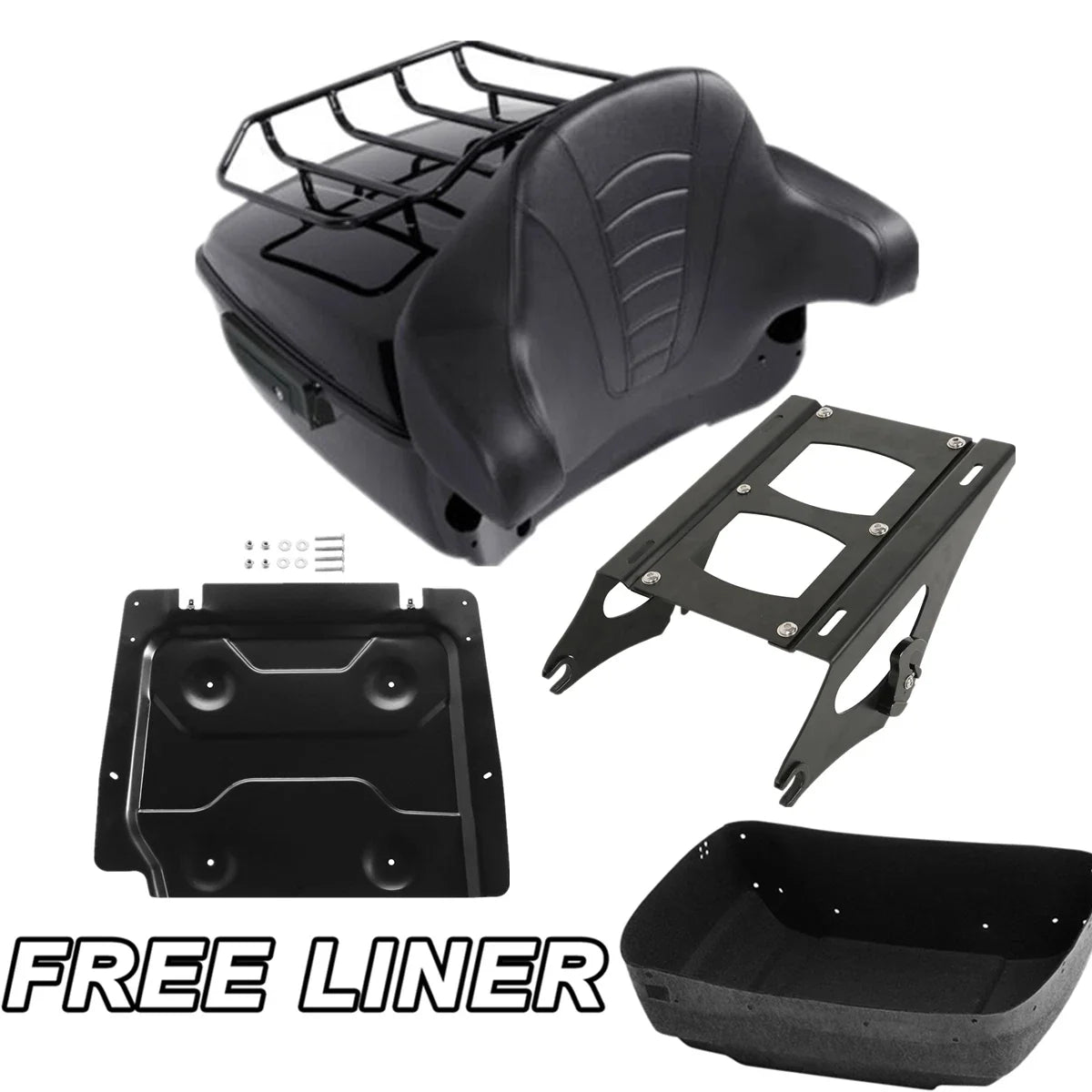 Trunk Backrest Pad Mount Rack Plate for Harley 2014-2023 Touring