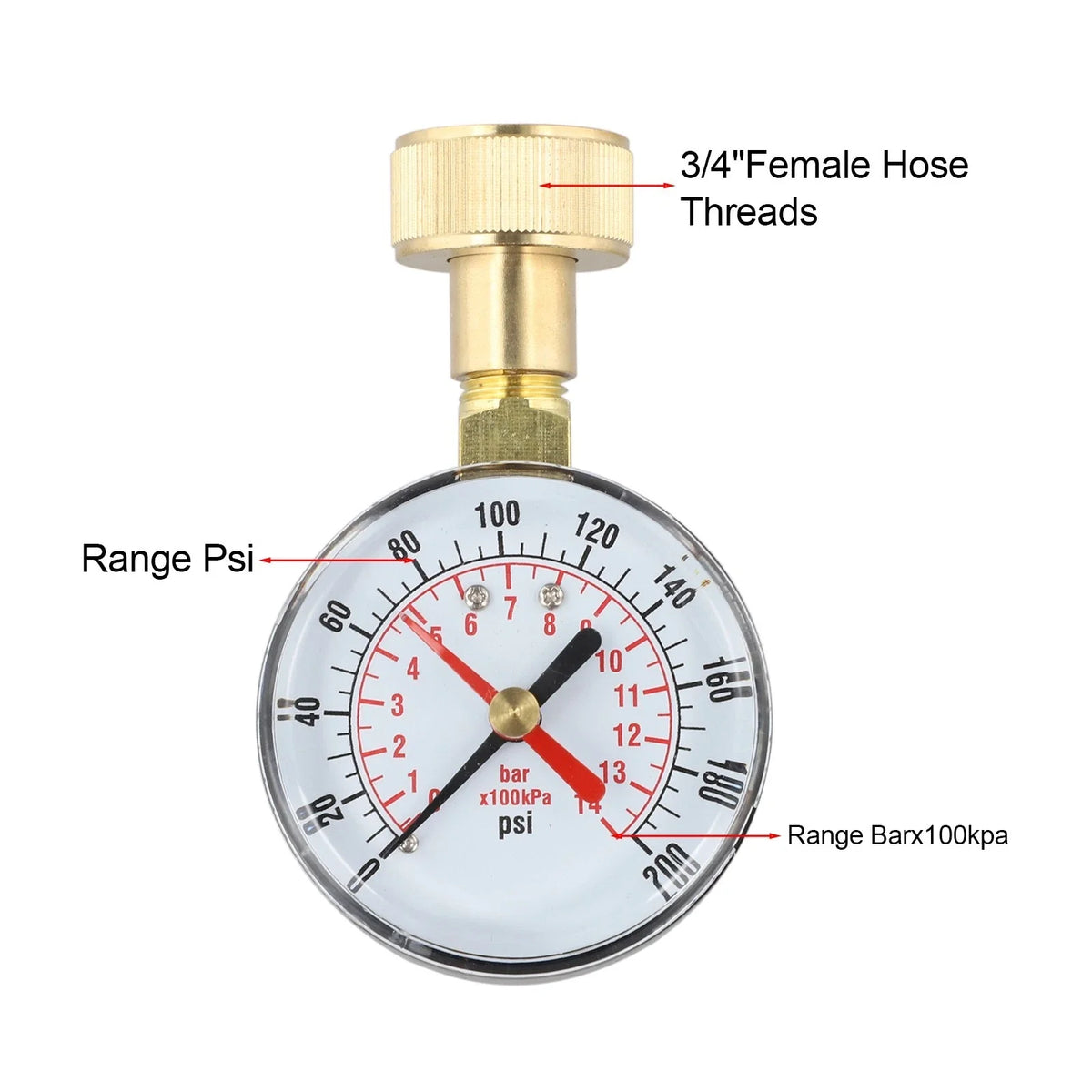 0200 PSI Heavy Duty Water Pressure Tester for Automotive Applications