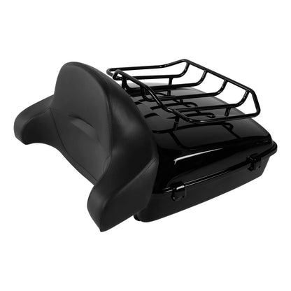 Black Chopped Trunk Pad Rack Mount for Harley Touring (2014–2026)