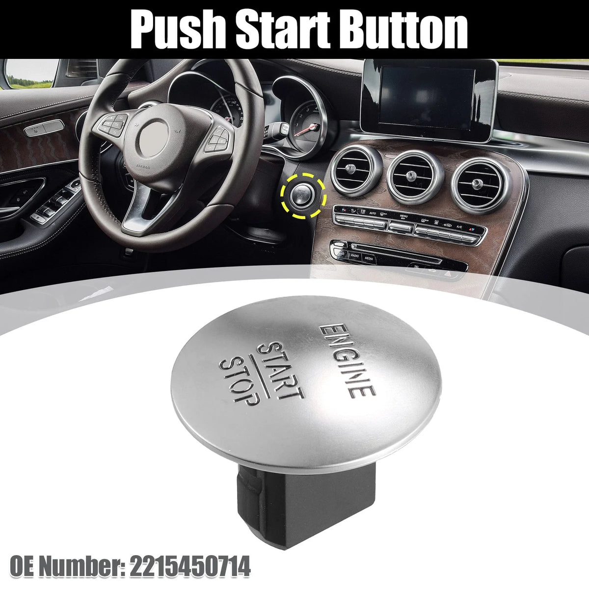Push Start Stop Button Cover for Mercedes-Benz ML550 (2006–2011) 2215450714