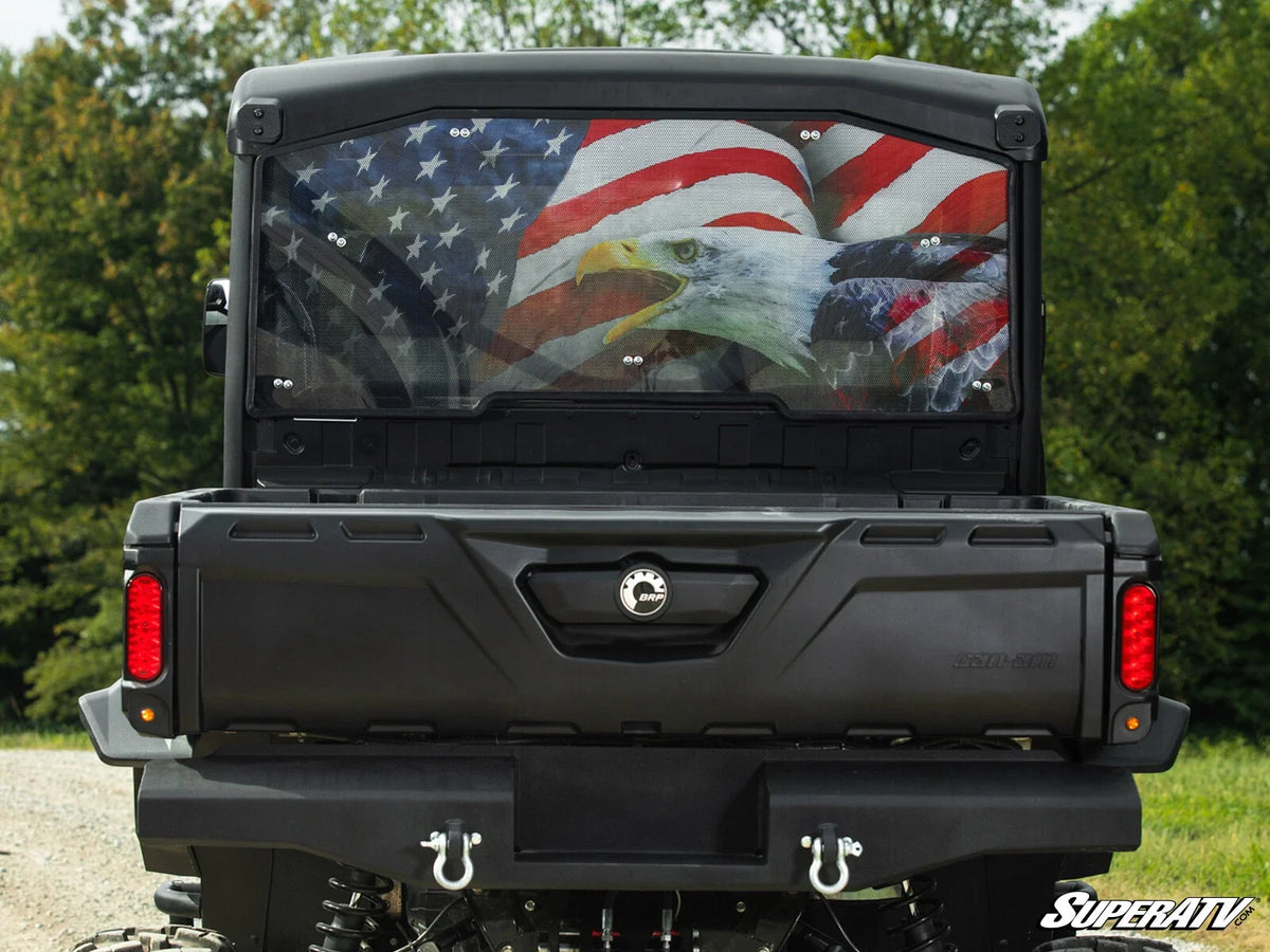 Rear Windshield - American Flag & Eagle Design for Can-Am Defender