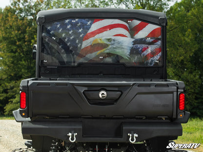 Rear Windshield - American Flag & Eagle Design for Can-Am Defender