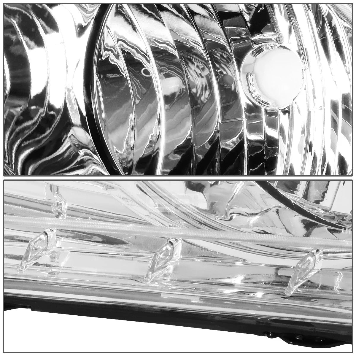 Pair of Chrome Housing Amber Corner Headlights for Ford Mustang (2010–2014)
