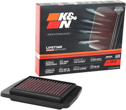 K&N Air Filter - High-Flow for Yamaha YA-1818 (OE Replacement)