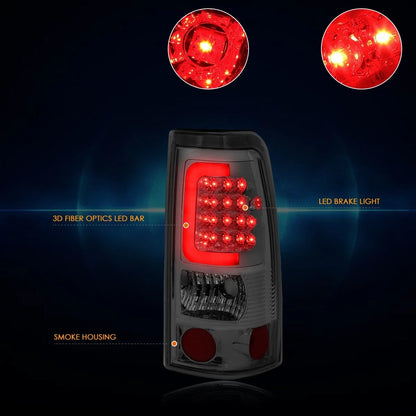 Tail Light Reverse Lamp 3D LED C-Bar for GMC Sierra/Chevy Silverado 1999-2003