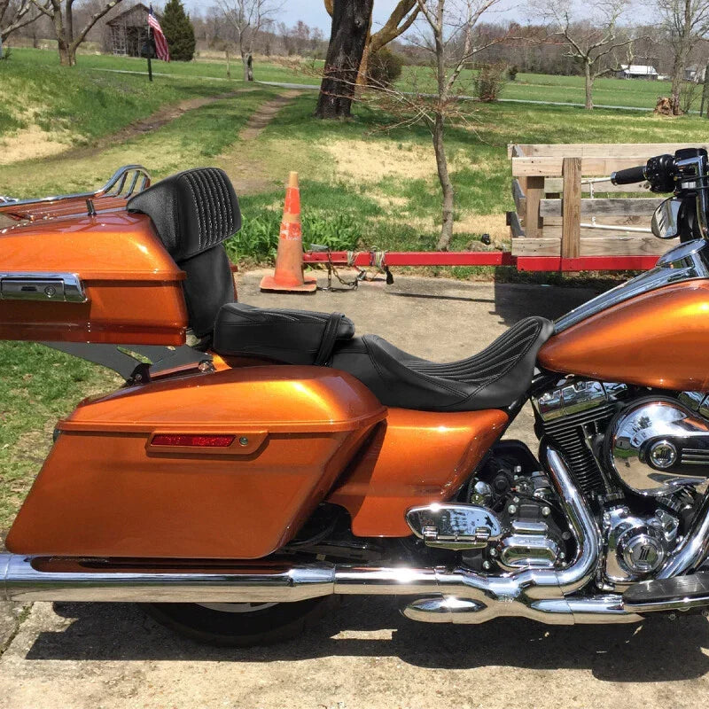 Black Seat Backrest Pad for Harley Road Electra Glide 2014-2023