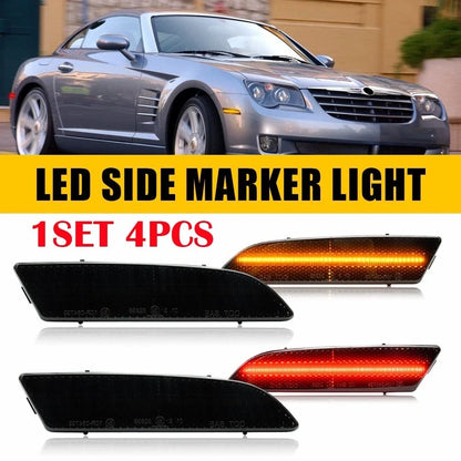 2X Smoke Front & Rear Bumper Side Marker Light for Chrysler Crossfire (2004–2008)