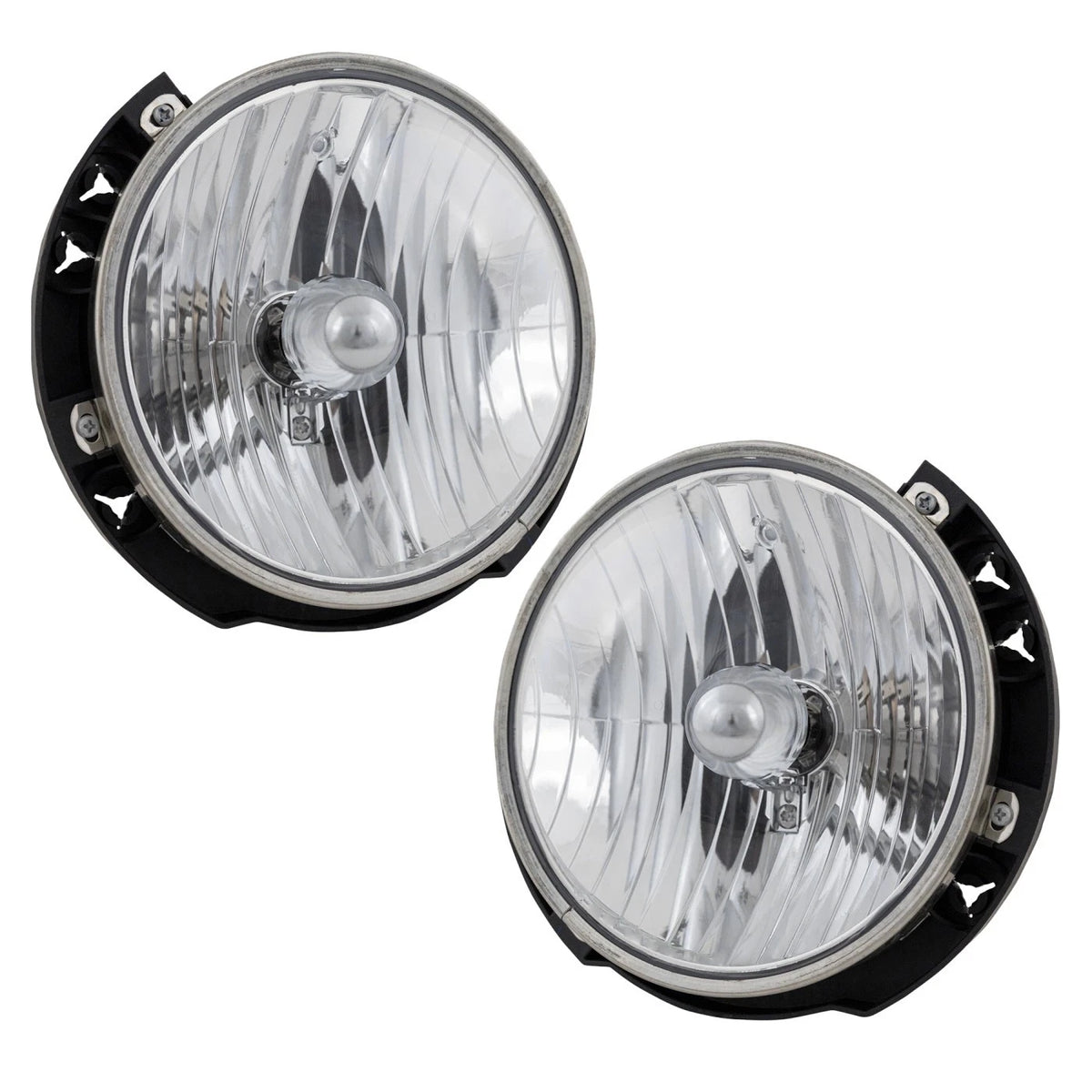 Set of 2 Headlights for Jeep Wrangler (2007–2017) Halogen w/Bulbs
