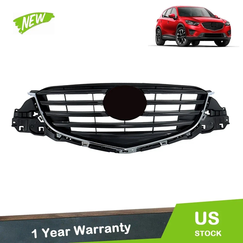 Black Painted Front Grille with Chrome Molding for Mazda CX-5 2015-2016