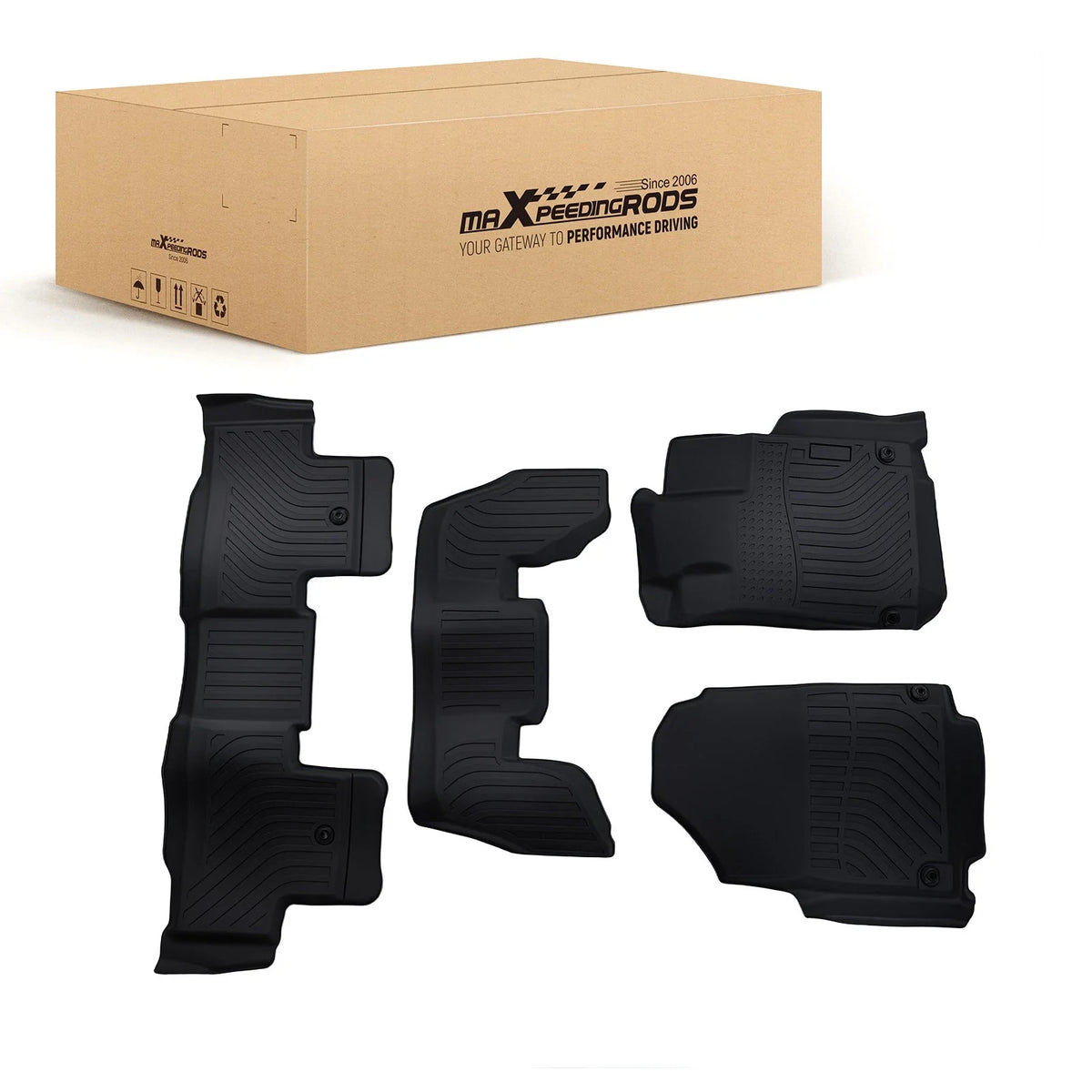 All-Weather Floor Mats for Acura MDX (2022–2025) Black TPE Waterproof