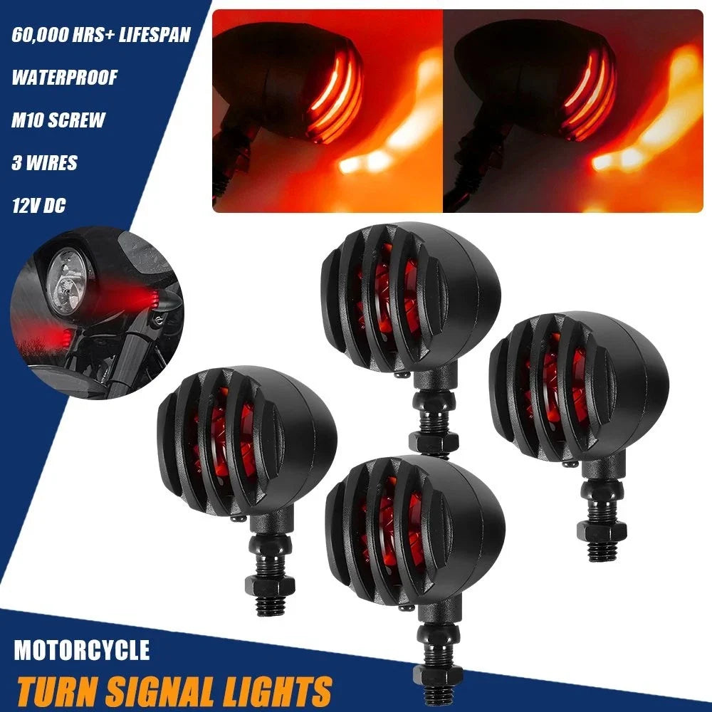 4X Bullet Turn Signal Lights for Harley Davidson Dyna Fatboy