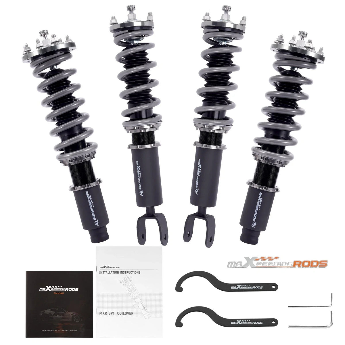 Racing Shock Struts Coilovers - 24-Way Adjustable for Honda Accord 2008-2012