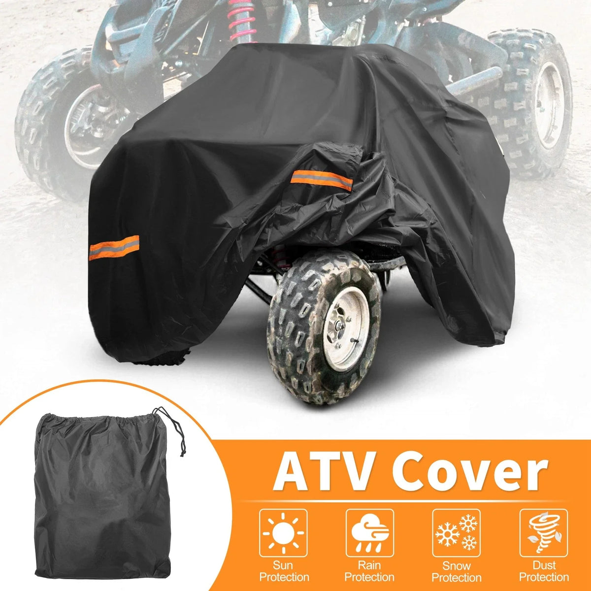 Waterproof ATV Cover for Honda TRX450R (2004–2009) 210D-PU Black