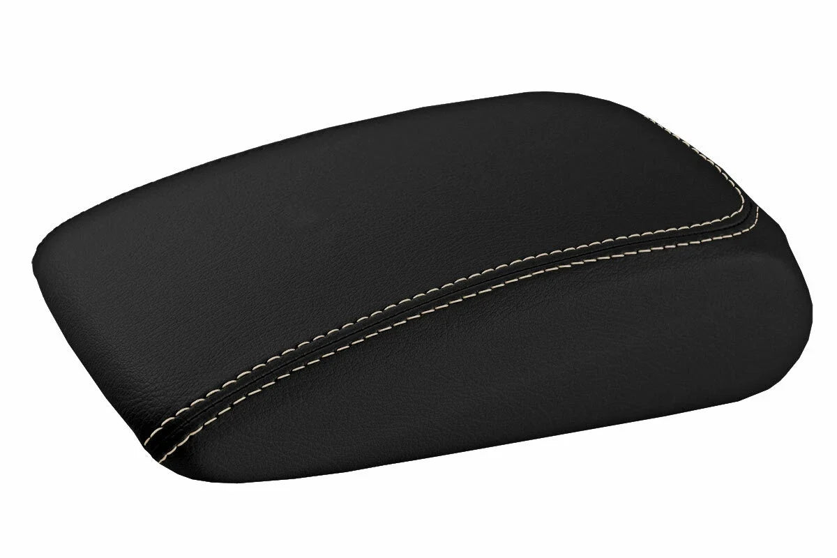 Leather Console Lid Armrest Cover for Audi A3 (2015–2020) - Beige Stitch