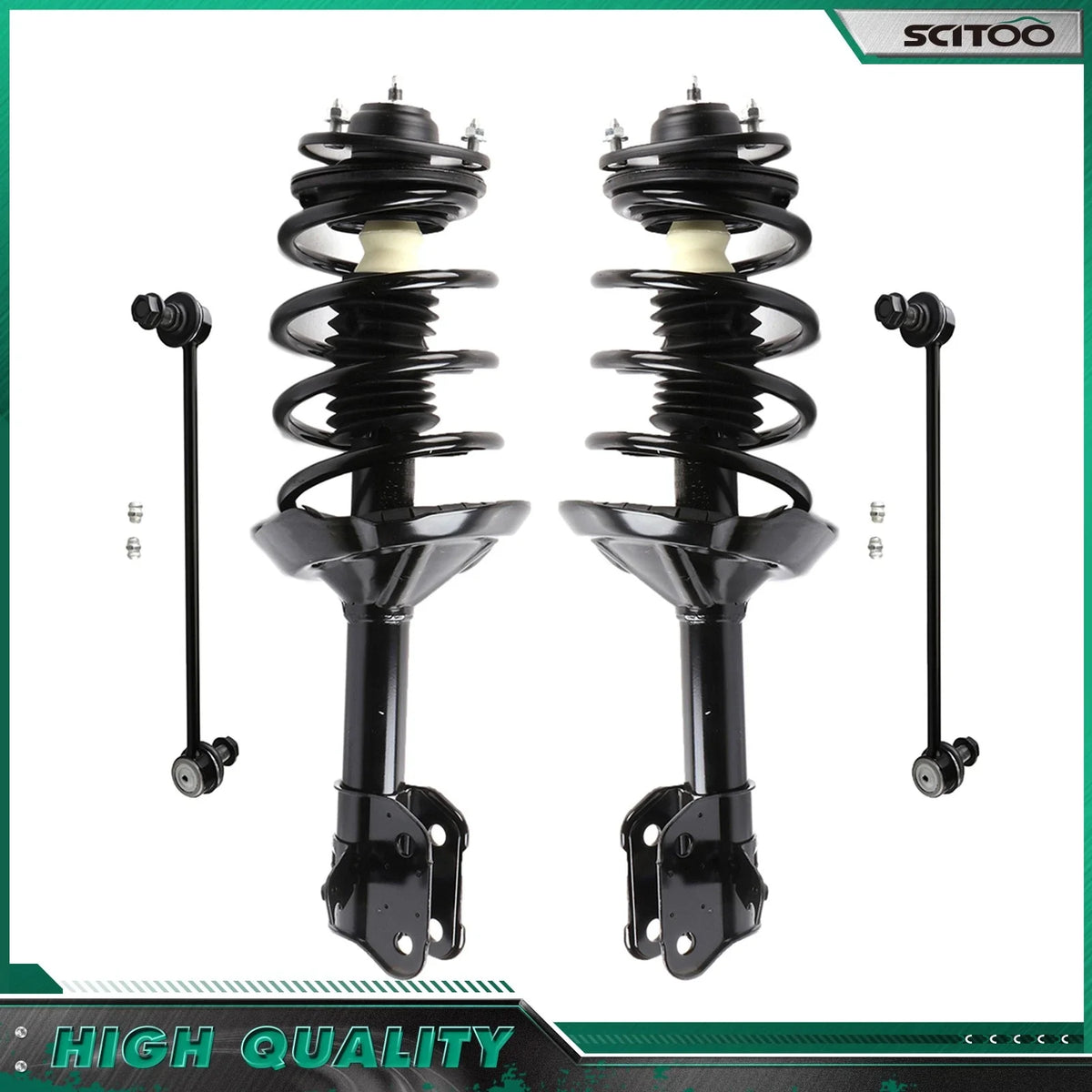 Front Strut Assembly with Coil Spring + Sway Bar Links for Honda Odyssey 05-07