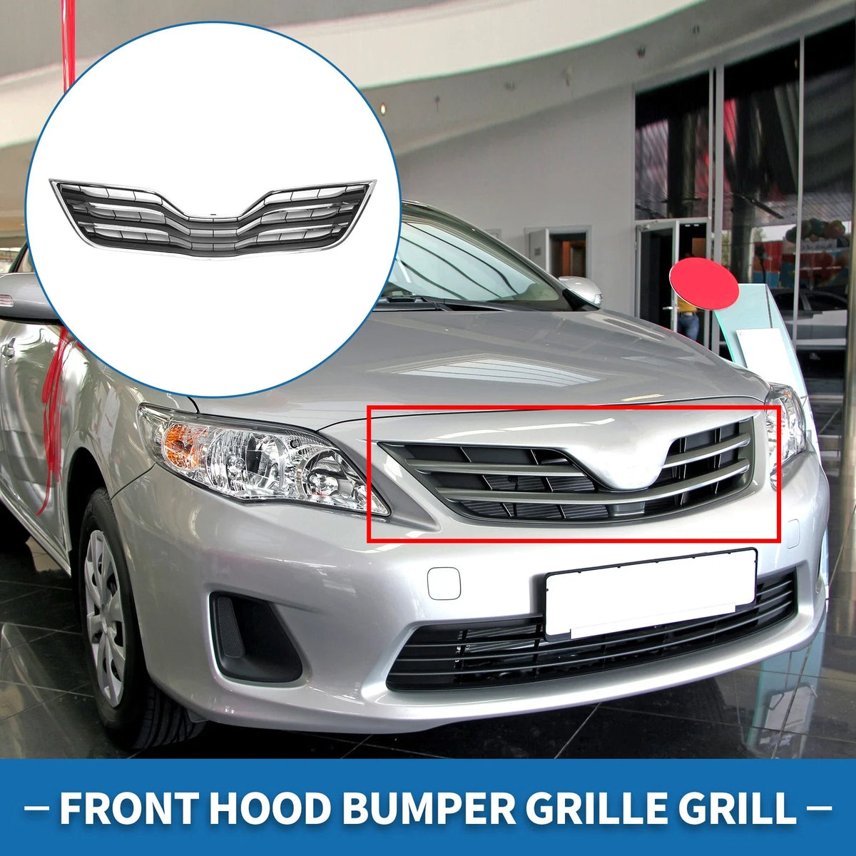 Front Hood Bumper Grille for Toyota Camry (2010) Chrome Silver Black