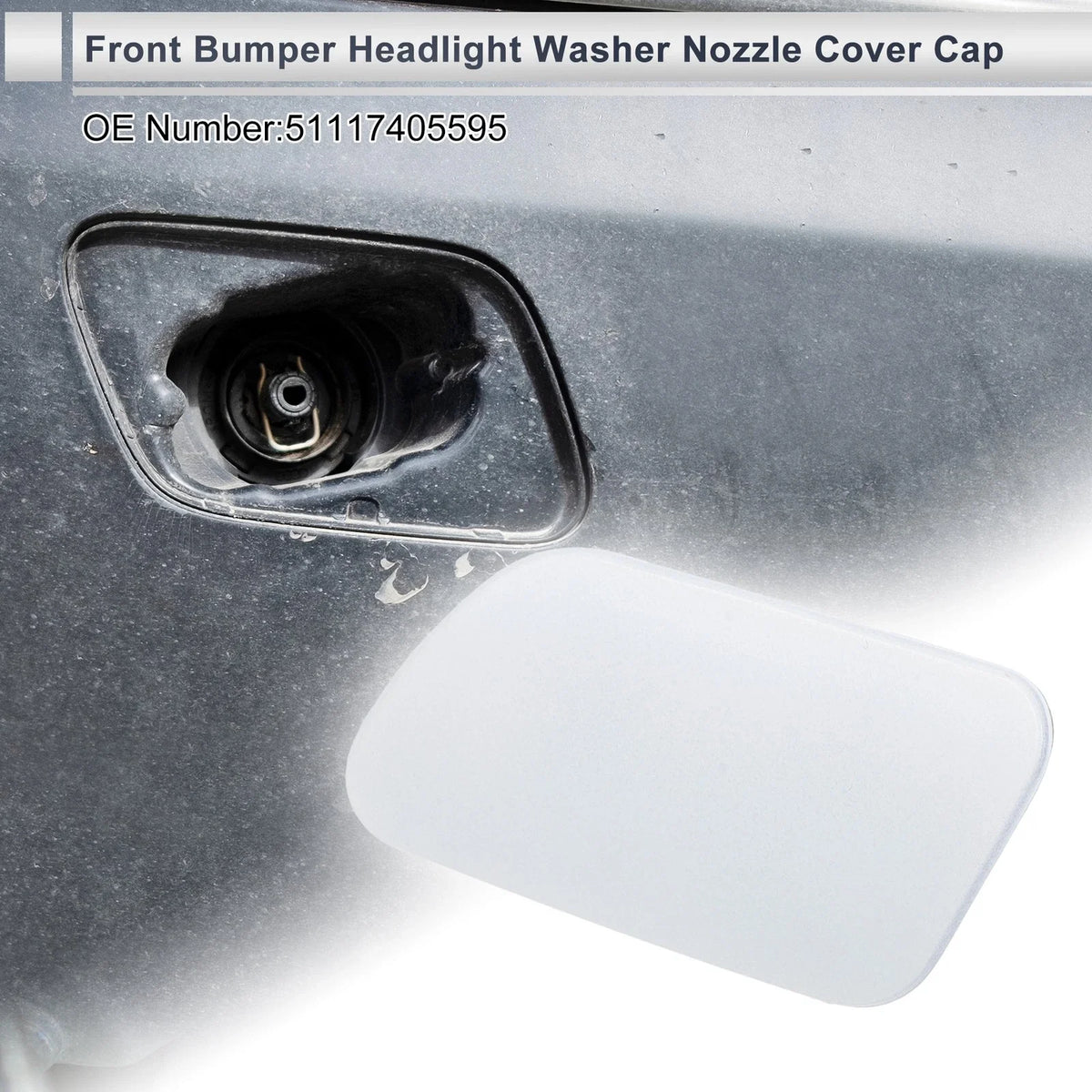 Bumper Headlight Washer Nozzle Cover Cap for BMW 740i (Unpainted)