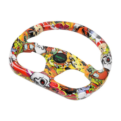 Drift Racing Steering Wheel D Shape with Universal Fit Horn Button