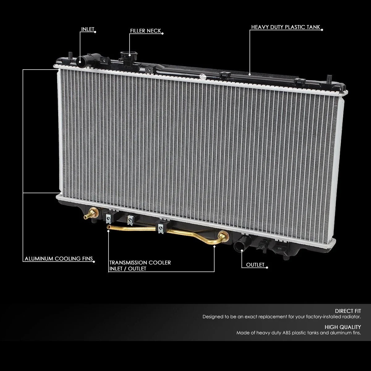 Aluminum Core Replacement Radiator for Mazda Protege (1995–1998) DPI 1704