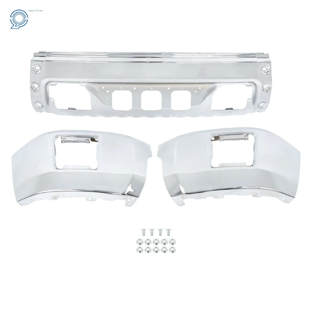 Fog Light Hole Chrome Front Bumper for GMC Sierra 1500 2014-2015