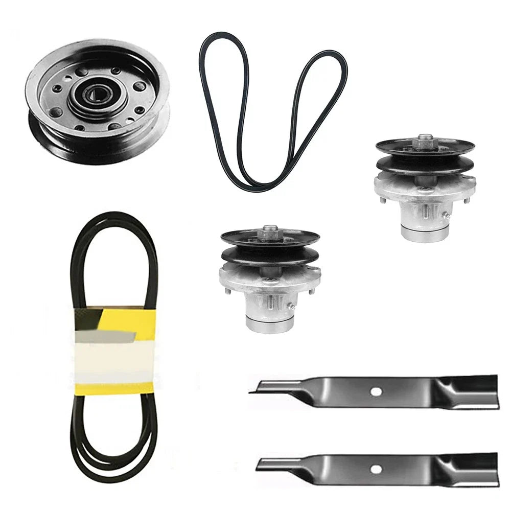 Mower Deck Rebuild Kit for John Deere LX176 LX178 (Fits Blades Spindles Belts)