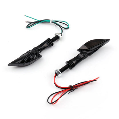 Universal Motorcycle LED Turn Signals - Black Skeleton Hand Indicators