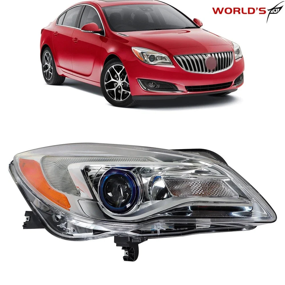 Headlight for Buick Regal (2014–2017) Projector Halogen Chrome Housing Right