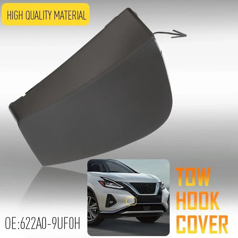 Front Tow Bumper Hook Cover Black for Nissan Murano (2019–2023) 622A0-9UF0H