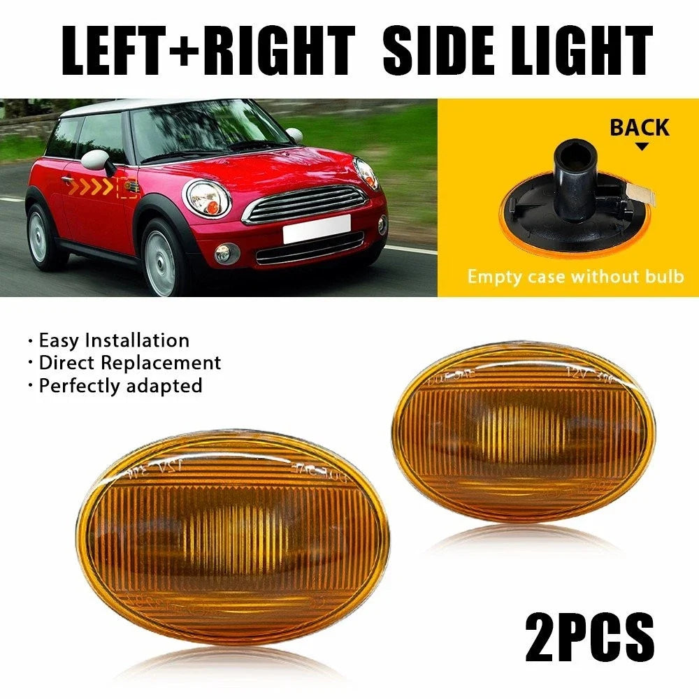 Amber Front Side Marker Light Covers for Mini Cooper R55 R56 R57 R58 R59