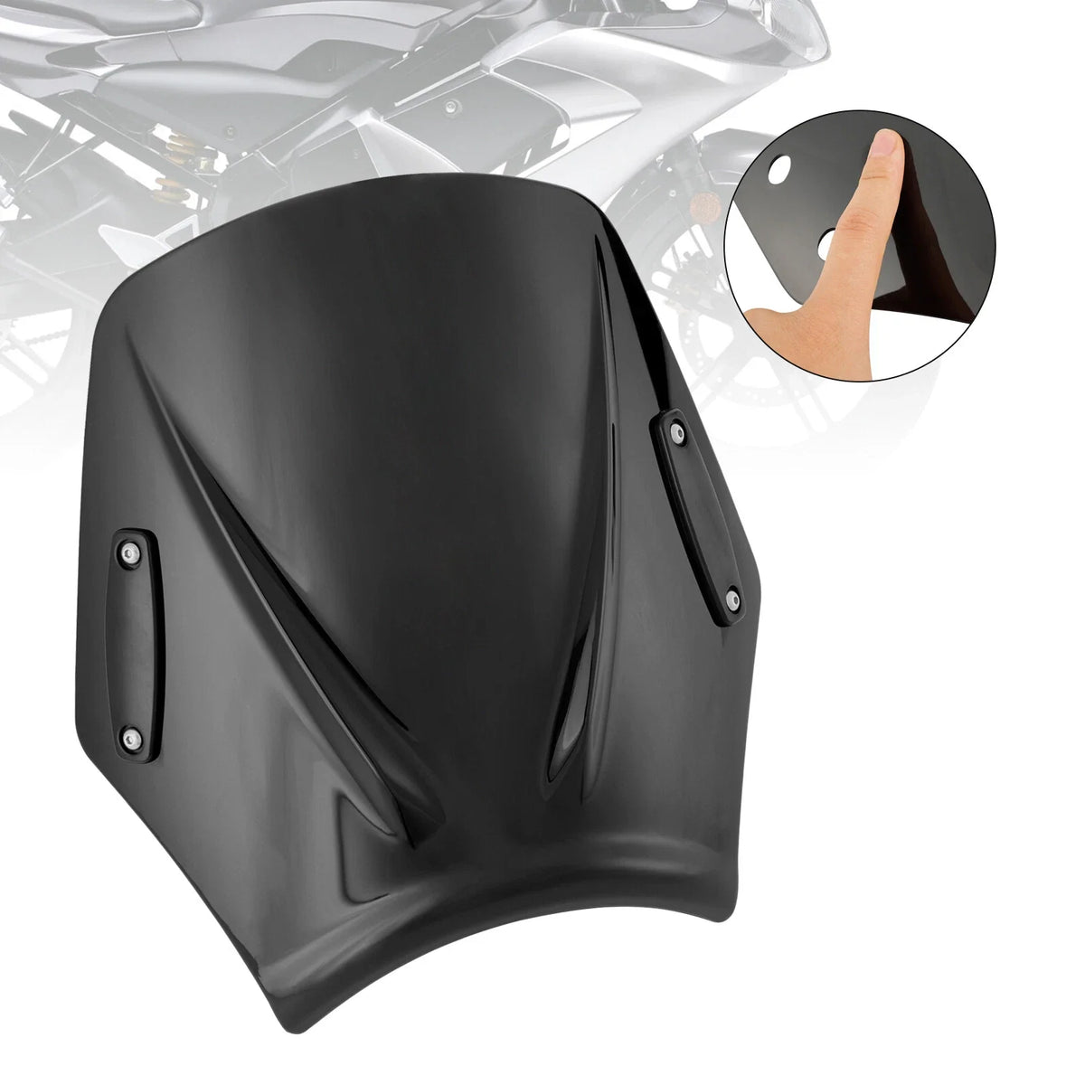 22mm / 7/8" Handlebar Motorcycle Windshield (Universal Application)