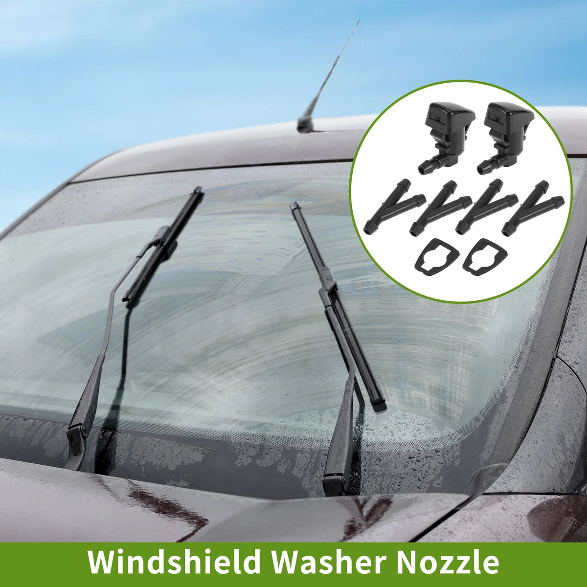 Windshield Washer Nozzle Set with Hose Connector for Ford (2008–2011)