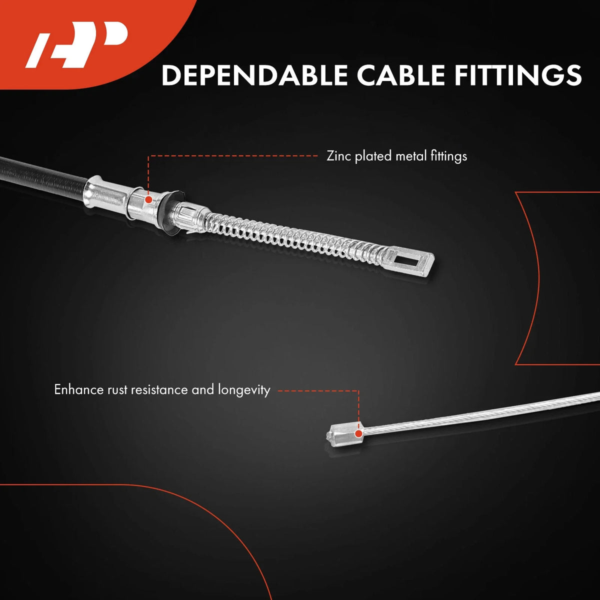 Parking Brake Cable Pair for 2000-2003 Ford F-150 Rear Disc
