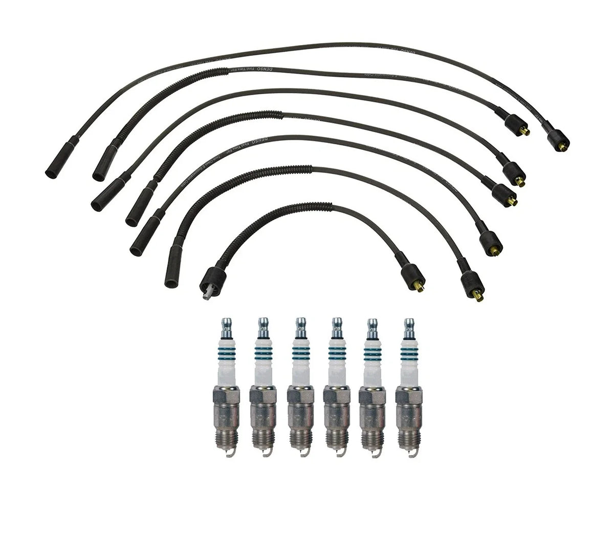 Denso 7mm Wire Set & 6 Iridium Power Spark Plugs for Dodge 3.9 V6 (1996–1998)