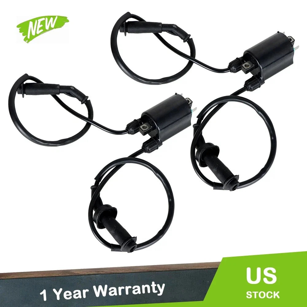 2 Sets of Ignition Coils & Spark Plug Caps for Honda Shadow 1100 (1987–2007)