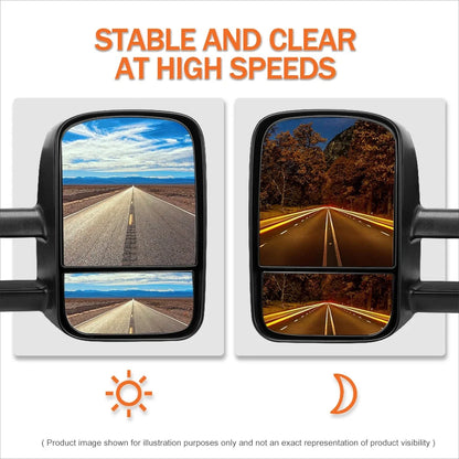 Side Towing Mirror - Black, Heated for Chevy Silverado/GMC Sierra (03-06)