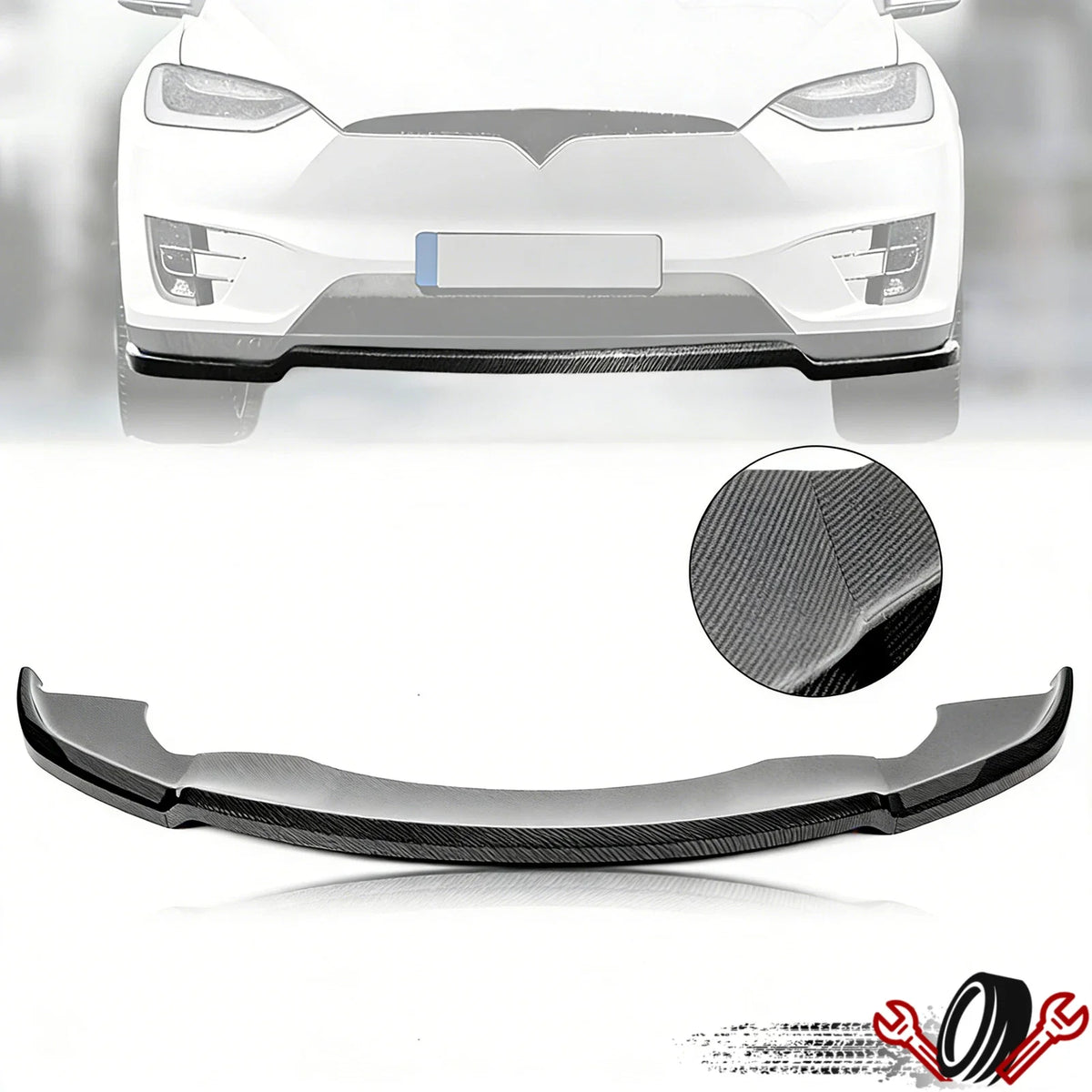 Carbon Fiber Front Bumper Lip Splitter for Tesla Model X (2016–2020)