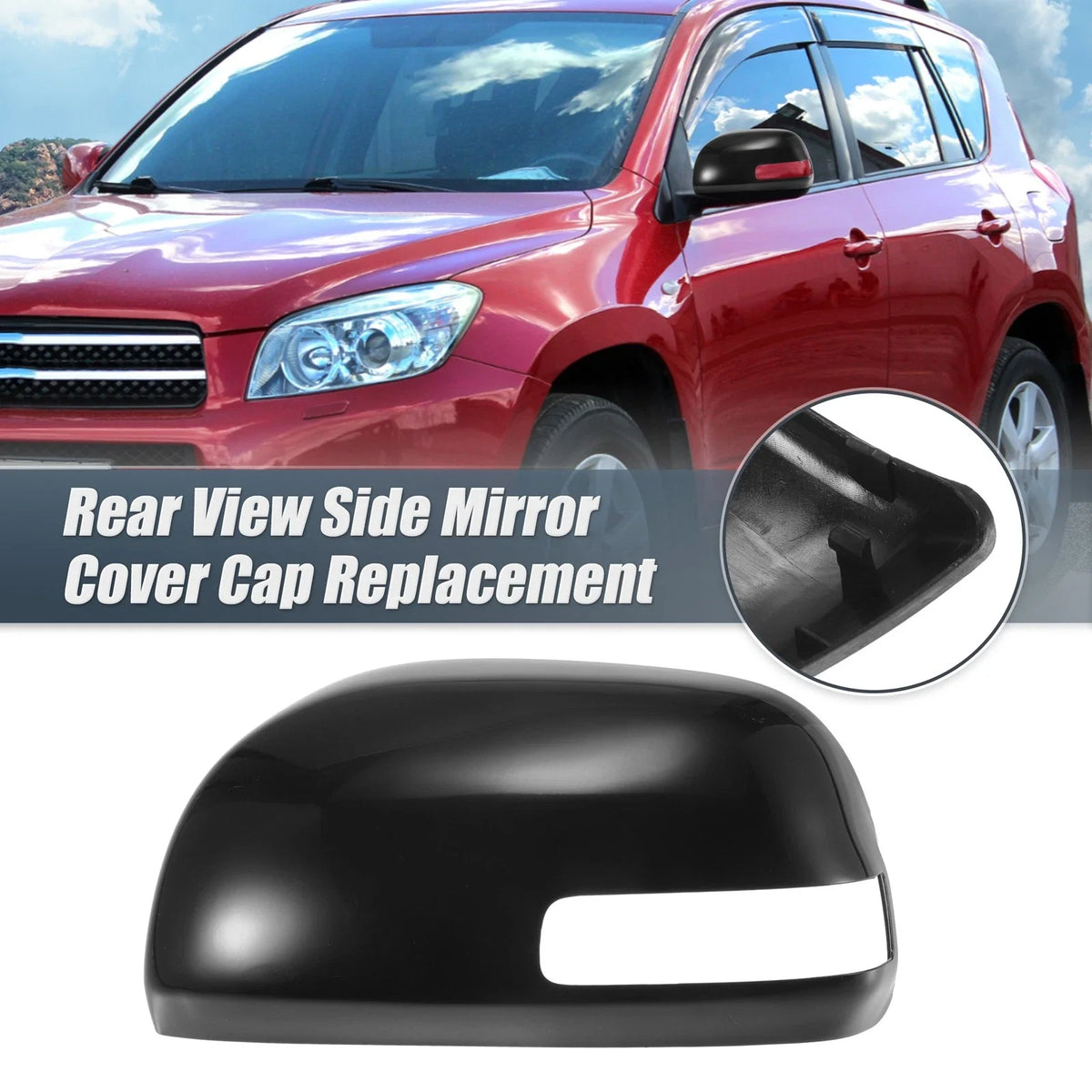 Left Side Mirror Cover Cap for Toyota RAV4 (2009–2013) - Black
