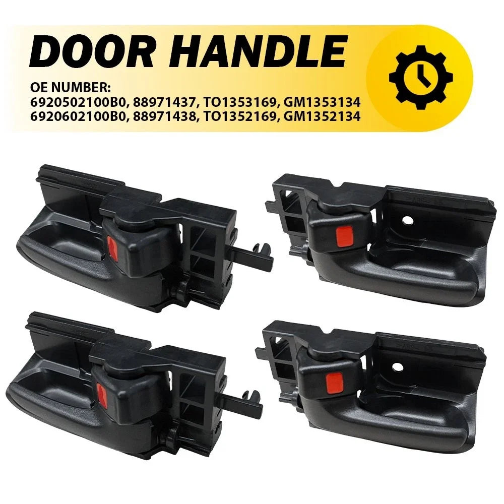 Black Door Handle Set for Toyota Corolla 2003 to 2008 - 4 Pieces