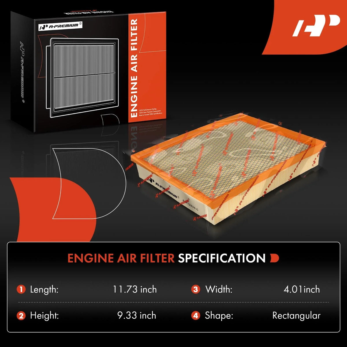 2 Pack Engine Air Filters for L4 2.3L Ford Ranger (2019–2023)