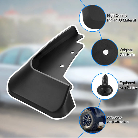 Set of 4 Splash Guards Mud Flaps for Jeep Cherokee (2019–2021)