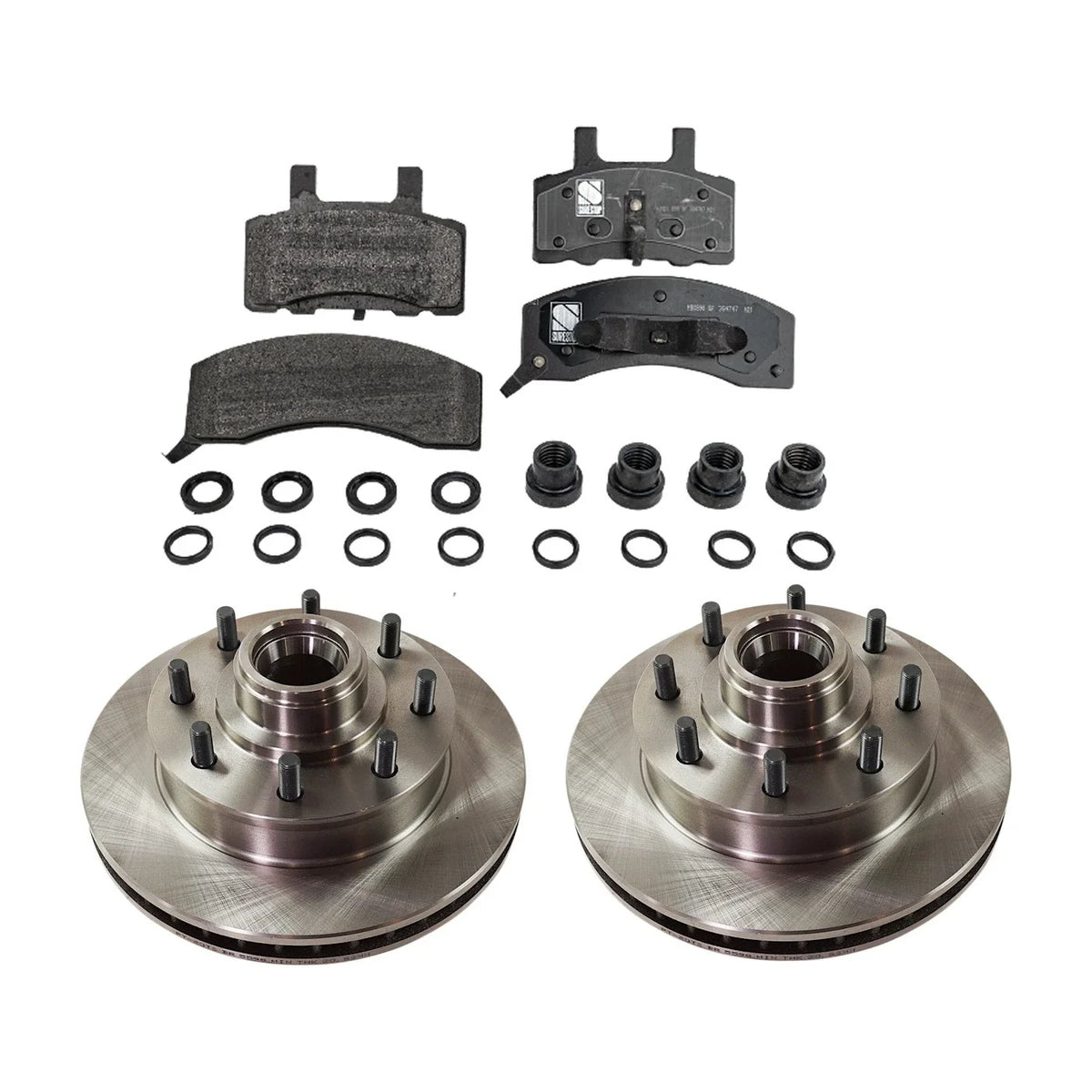 Front Brake Pads and Disc Rotors Set for Chevy Suburban 2500