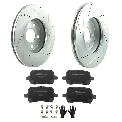 Drilled Front Rotors with Ceramic Pads for Malibu 2004-2005, 2009-2012