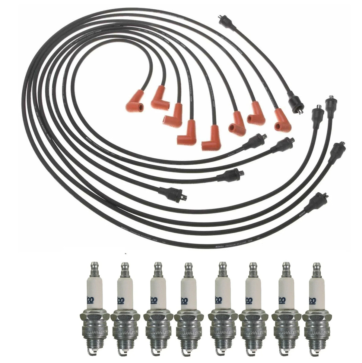 Pro Ignition Wire Set & 8 ACDelco Rapidfire Spark Plugs for Chevy Impala (2000–2020)