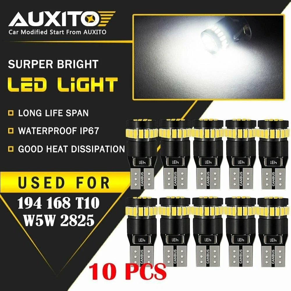 10X T10 194 168 LED Interior Light Bulbs for